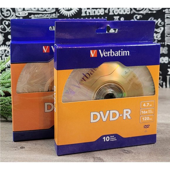20 Verbatim DVD-R 4.7GB 16X Speed NWT